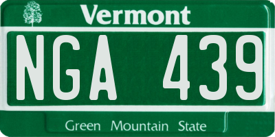 VT license plate NGA439