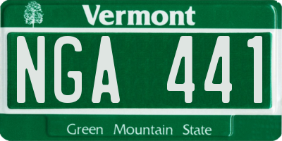 VT license plate NGA441