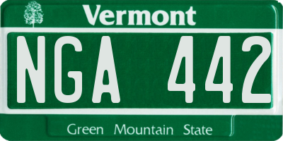 VT license plate NGA442