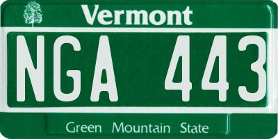 VT license plate NGA443