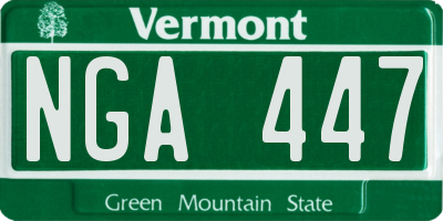 VT license plate NGA447