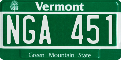VT license plate NGA451