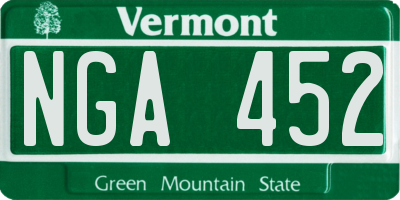 VT license plate NGA452