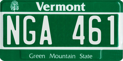VT license plate NGA461
