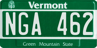 VT license plate NGA462