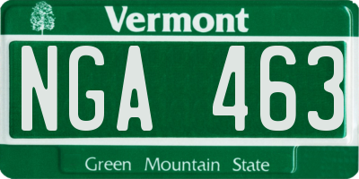 VT license plate NGA463