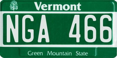 VT license plate NGA466