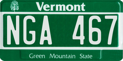 VT license plate NGA467