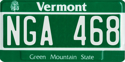 VT license plate NGA468
