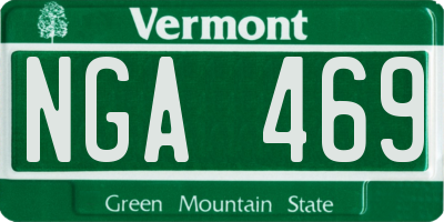 VT license plate NGA469