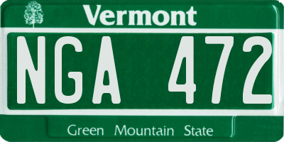VT license plate NGA472