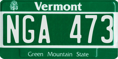 VT license plate NGA473