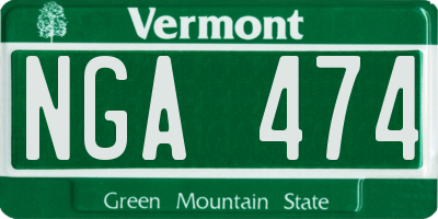 VT license plate NGA474