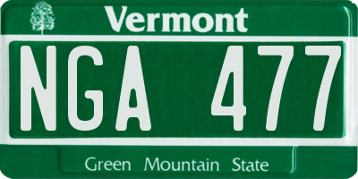 VT license plate NGA477