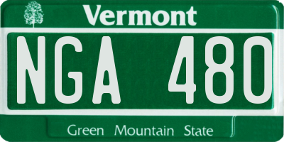 VT license plate NGA480