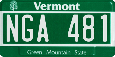 VT license plate NGA481