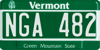 VT license plate NGA482