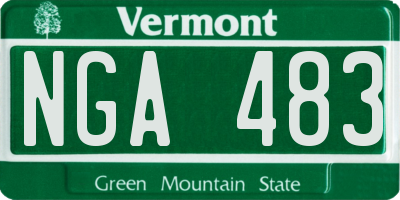 VT license plate NGA483