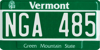 VT license plate NGA485