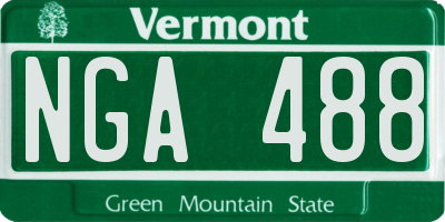 VT license plate NGA488