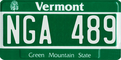 VT license plate NGA489