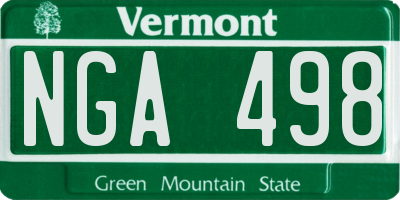 VT license plate NGA498