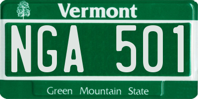 VT license plate NGA501