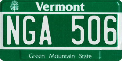 VT license plate NGA506