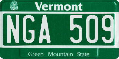 VT license plate NGA509