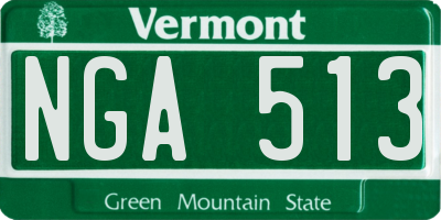 VT license plate NGA513