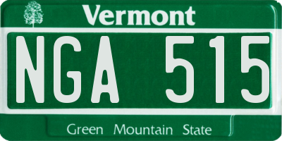 VT license plate NGA515