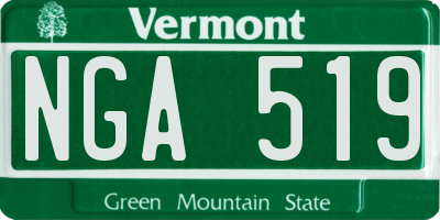 VT license plate NGA519