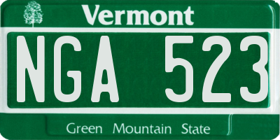 VT license plate NGA523