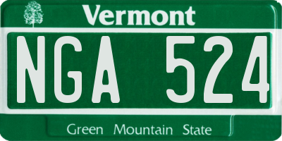VT license plate NGA524