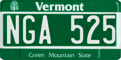 VT license plate NGA525