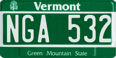 VT license plate NGA532