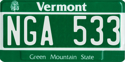 VT license plate NGA533