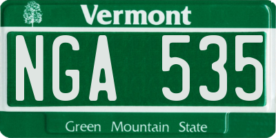 VT license plate NGA535