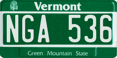 VT license plate NGA536