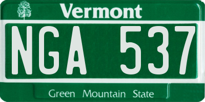 VT license plate NGA537