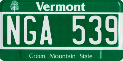 VT license plate NGA539