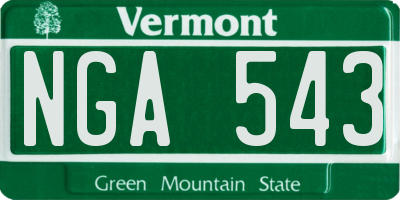 VT license plate NGA543