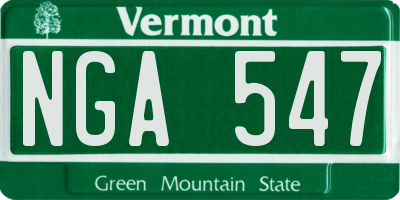 VT license plate NGA547