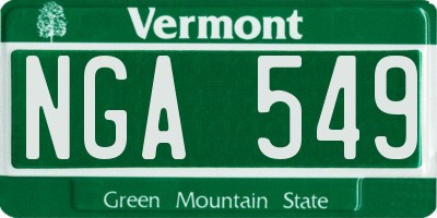 VT license plate NGA549