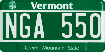 VT license plate NGA550