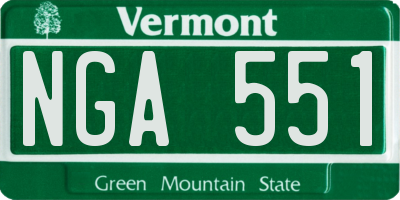 VT license plate NGA551