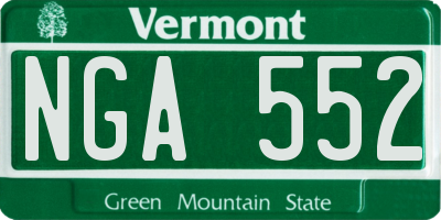 VT license plate NGA552