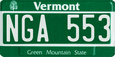 VT license plate NGA553
