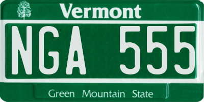 VT license plate NGA555