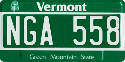 VT license plate NGA558